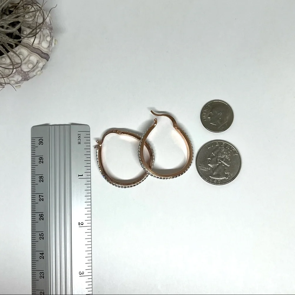 Rose Gold Swravoski Crystal Hoop Earrings! - Picture 5 of 5